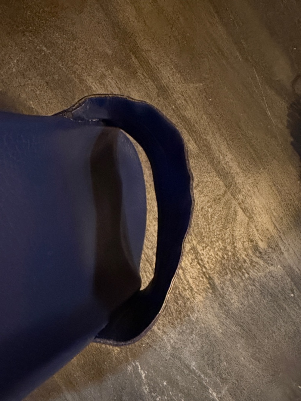 Balenciaga Royal Blue Leather Logo Slide Sandals - Picture 8 of 9